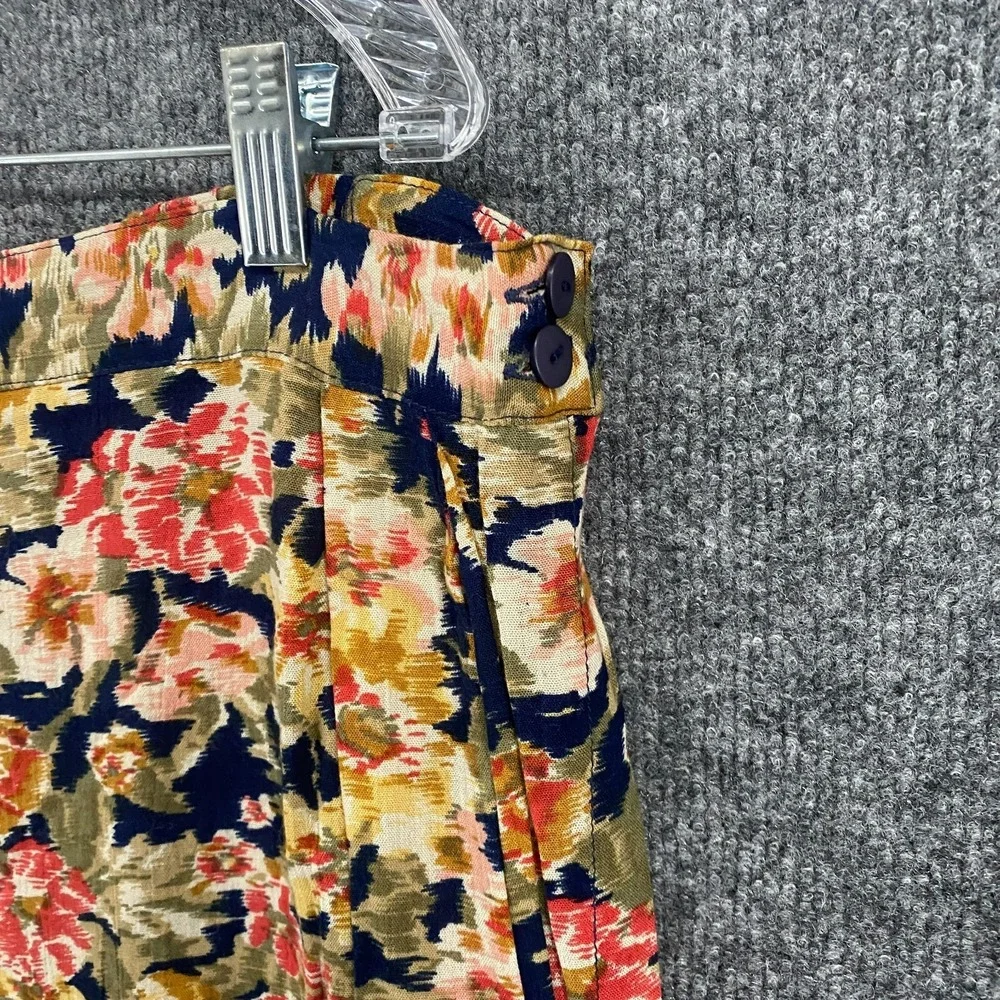 Vintage Karen Scott Wrap Skirt Womens 1X Floral Long Straight Boho Cottage Ranch
